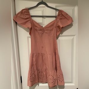 Zara mini tiered sundress with floral cutouts